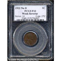 1922 No D[1C] Weak Reverse Fine 12 PCGS.