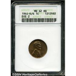 1944-D/S[1C] MS62 Red and Brown ANACS.