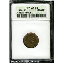 1936[1C] Type One--Satin Finish PR63 Red and Brown ANACS.