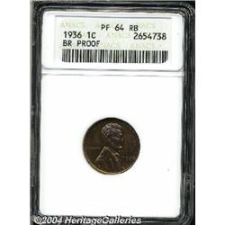 1936[1C] Type Two--Brilliant Finish PR64 Red and Brown ANACS.