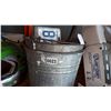 Image 1 : TWO GALVANIZED BUCKETS WITH MISC VINTAGE ITEMS