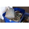 Image 1 : LARGE TOTE OF VARIOUS GALVANIZED WATER CANS AND BUCKETS