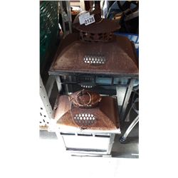 TWO LARGE METAL LANTERNS