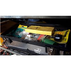 METAL AND PLASTIC TOOL BOX WITH CONTENTS