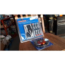 NEW WESTWARD 6 INCH WIRE WHEEL AND MINI PLIER, PRECISION SCREWDRIVER SET, RETAIL $49 EACH