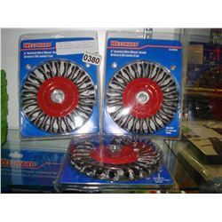 3 NEW WESTWARD 6 INCH WIRE WHEEL BRUSHES RETAIL $49 EACH
