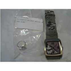 AUTHENTIC MICKEY MOUSE WATCH AND RING