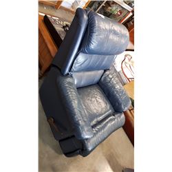 1 BLUE LEATHER RECLINER CHAIRS - WORKS