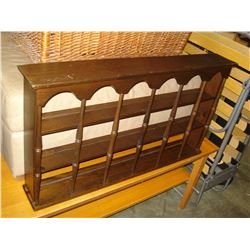 FOLDING WOOD BOOKSHELF AND WALL MOUNTED KNICKNACK SHELF