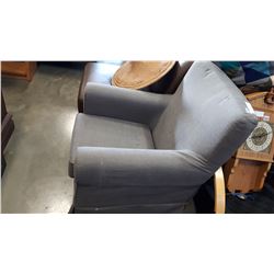 GREY UPOLSTERED ARMCHAIR