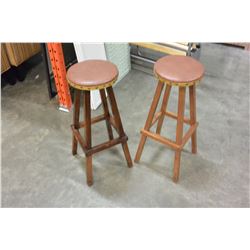 2 STUDDED STOOLS