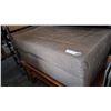 Image 1 : LARGE BEIGE LEATHER OTTOMAN