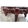 Image 2 : HEAVILY CARVED GLASS TOP COFFEE TABLE