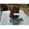 Image 1 : CARVED EASTERN FIGURE AND EASTERN METAL PITCHER