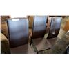 Image 1 : 6 BROWN LEATHER LOOK DINING CHAIRS