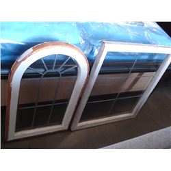 TWO LEADED GLASS WINDOWS