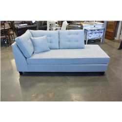 BRAND NEW ASHLEY GREY TUFTED FABRIC CHAISE WITH THROW PILLOW RETAIL $1899