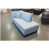 Image 2 : BRAND NEW ASHLEY GREY TUFTED FABRIC CHAISE WITH THROW PILLOW RETAIL $1899