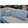 Image 3 : BRAND NEW ASHLEY GREY TUFTED FABRIC CHAISE WITH THROW PILLOW RETAIL $1899