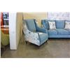 Image 2 : NEW COMFORTLAND 3 PIECE FABRIC AND FEATHER DOWN SOFA, LOVESEAT AND CHAIR, WITH THROW PILLOWS, RETAIL