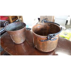 TWO ANTIQUE COPPER BUCKETS