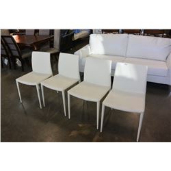 SET OF 4 WHITE MODERN CHAIRS