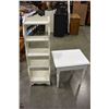 Image 2 : WHITE PAINTED ENDTABLE AND SMALL BOOKSEHLF