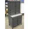 Image 1 : BLACK PAINTED ANTIQUE HOOSIER KITCHEN CABINET