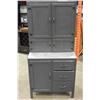 Image 2 : BLACK PAINTED ANTIQUE HOOSIER KITCHEN CABINET
