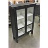 Image 1 : PAINTED RUSTIC TWO GLASS DOOR CABINET