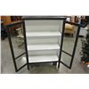 Image 3 : PAINTED RUSTIC TWO GLASS DOOR CABINET