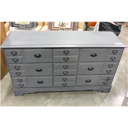 GREY PAINTED 9 DRAWER CREDENZA