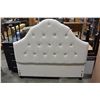 Image 1 : UPOLSTERED QUEENSIZE HEADBOARD WITH GLASS ACCENTS