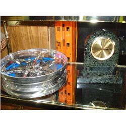 MARBLE CLOCK AND WHEEL CLOCK