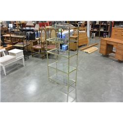 BRASS AND GLASS SHELF UNIT