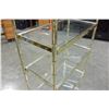 Image 3 : BRASS AND GLASS SHELF UNIT