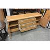 Image 3 : LONG OAK FINISH DRESSER, NIGHT STAND, AND MIRROR BY PALLISAR