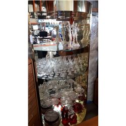 7FT MIRRORED BACK BOW FRONT ILLUMINATED DISPLAY SHELF