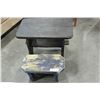 Image 2 : TWO VINTAGE WOOD STOOLS