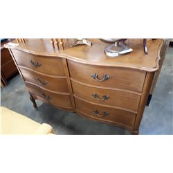 FRENCH PROVINCIAL 6 DRAWER DRESSER W/ MIRROR