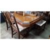 Image 1 : ANTIQUE WALNUT DINING TABLE WITH 2 LEAFS AND 6 CHAIRS