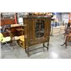 Image 2 : ANTIQUE WALNUT GLASS DOOR DISPLAY CABINET
