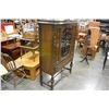 Image 3 : ANTIQUE WALNUT GLASS DOOR DISPLAY CABINET