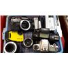 Image 1 : TRAY OF CAMERAS AND LENSES