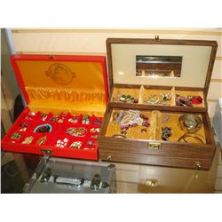 2 JEWELRY CASES AND COSTUME JEWELRY