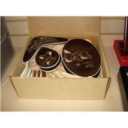 BOX OF POTTERY DISHES W/ ANIMAL DESIGNS