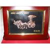 Image 2 : BRONZE CHARIOT AND HORSE PICTURE WITH BUILT IN STAND