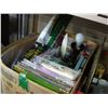 Image 3 : 2 BOXES OF ORNAMENTS, BRASS PLATE, AND LAMP