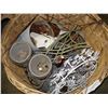 Image 2 : WICKER BASKET WITH METAL DECOR