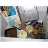 Image 2 : MISC BOX OF HOUSEHOLD ITEMS W/ GREEN METAL BOX